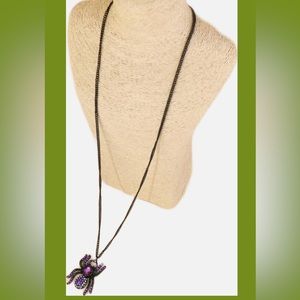 Purple and Black Spider Necklace